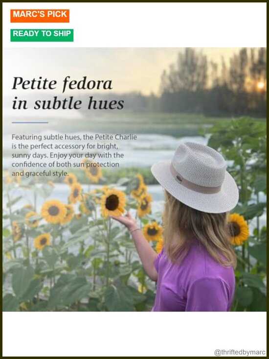 UPF 50+ Fedora Sun Hat - Packable & Travel-Friendly